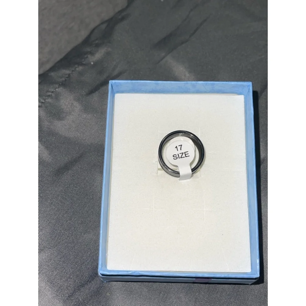 Men's Black stainless steel Ring Size 17